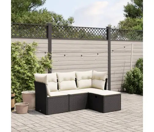 4-Daļīgs Dārza Dīvāna Komplekts Ar Matračiem, Pe Rotangpalma Vidaxl