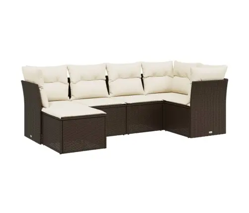 Sofos Komplektas Su Pagalvėlėmis, 6 Dalių, Rudas, Poliratanas