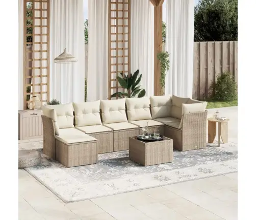 8-Osaline Aiadiivani Komplekt Patjadega, Beež, Polürotang