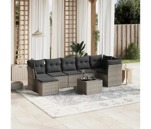 8-Osaline Aiadiivani Komplekt Patjadega, Helehall, Polürotang