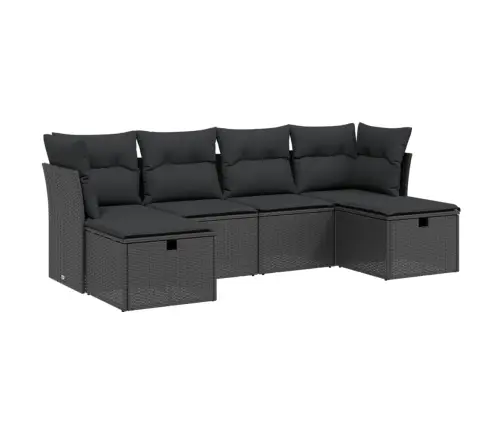 6-Osaline Aiadiivani Komplekt Patjadega, Must, Polürotang