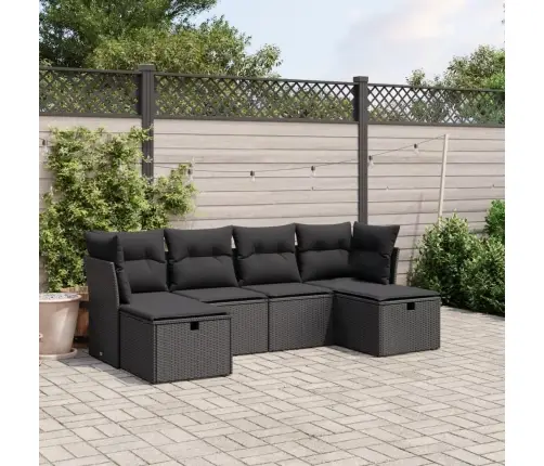 6-Osaline Aiadiivani Komplekt Patjadega, Must, Polürotang