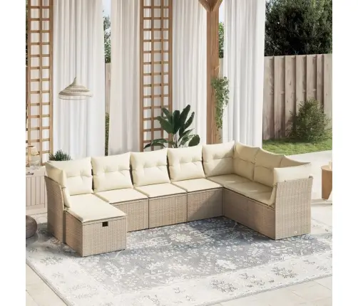 8-Osaline Aiadiivani Komplekt Patjadega, Beež, Polürotang