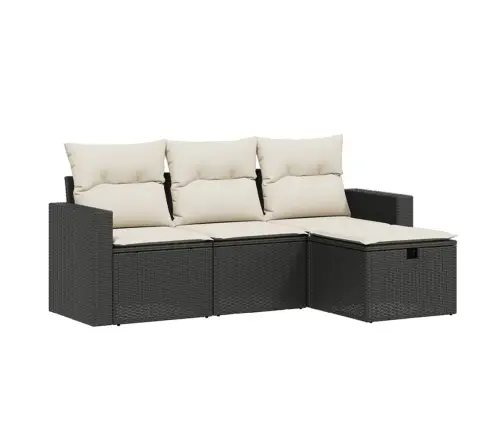 4-Daļīgs Dārza Dīvāna Komplekts Ar Matračiem, Pe Rotangpalma Vidaxl