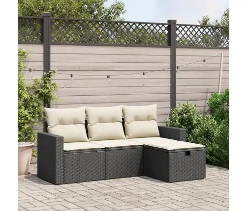 4-Daļīgs Dārza Dīvāna Komplekts Ar Matračiem, Pe Rotangpalma Vidaxl