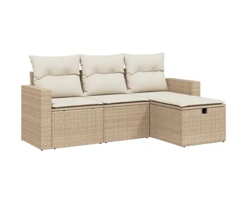 4-Osaline Aiadiivani Komplekt Patjadega, Beež, Polürotang