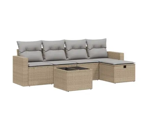 6-Osaline Aiadiivani Komplekt Patjadega, Beež, Polürotang