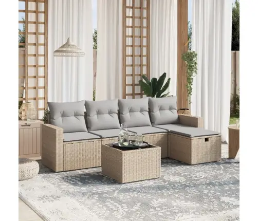 6-Osaline Aiadiivani Komplekt Patjadega, Beež, Polürotang