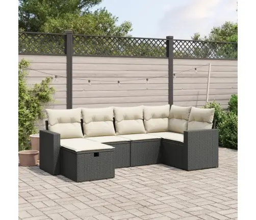 6-Osaline Aiadiivani Komplekt Patjadega, Must, Polürotang