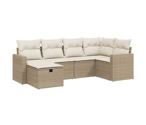 Sofos Komplektas Su Pagalvėlėmis, 6 Dalių, Smėlio, Poliratanas