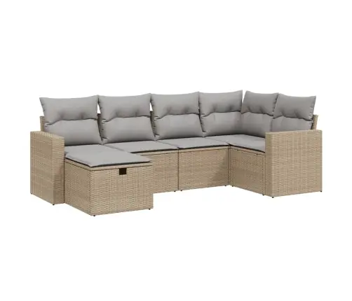 6-Osaline Aiadiivani Komplekt Patjadega, Beež, Polürotang