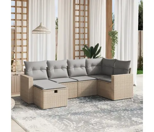 6-Osaline Aiadiivani Komplekt Patjadega, Beež, Polürotang