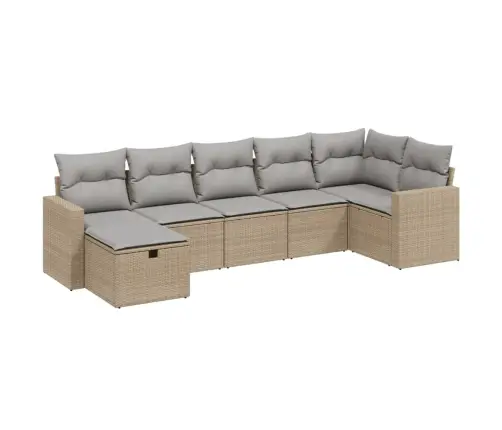 7-Daļīgs Dārza Dīvāna Komplekts Ar Matračiem,Pe Rotangpalma Vidaxl