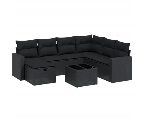 8-Osaline Aiadiivani Komplekt Patjadega, Must, Polürotang