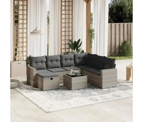 8-Osaline Aiadiivani Komplekt Patjadega, Helehall, Polürotang