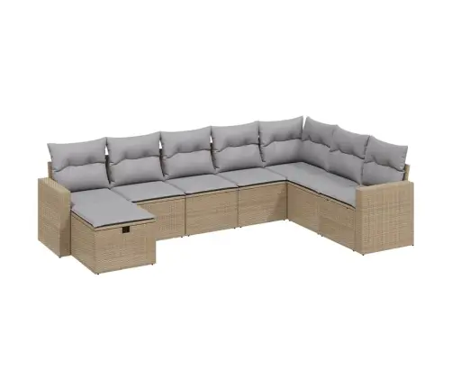 8-Osaline Aiadiivani Komplekt Patjadega, Beež, Polürotang