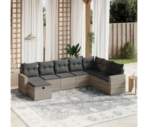 8-Osaline Aiadiivani Komplekt Patjadega, Helehall, Polürotang