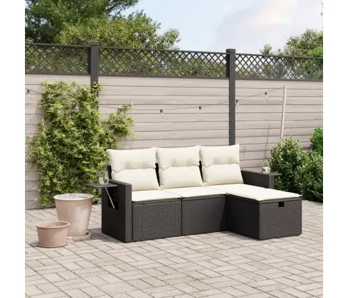 4-Daļīgs Dārza Dīvāna Komplekts Ar Matračiem, Pe Rotangpalma Vidaxl