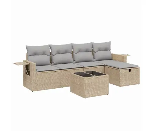 6-Osaline Aiadiivani Komplekt Patjadega, Beež, Polürotang