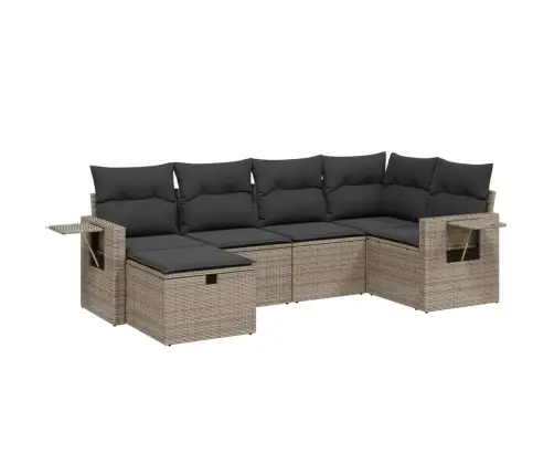 Sofos Komplektas Su Pagalvėlėmis, 6 Dalių, Pilkas, Poliratanas