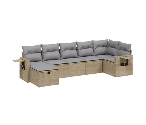 7-Daļīgs Dārza Dīvāna Komplekts Ar Matračiem,Pe Rotangpalma Vidaxl