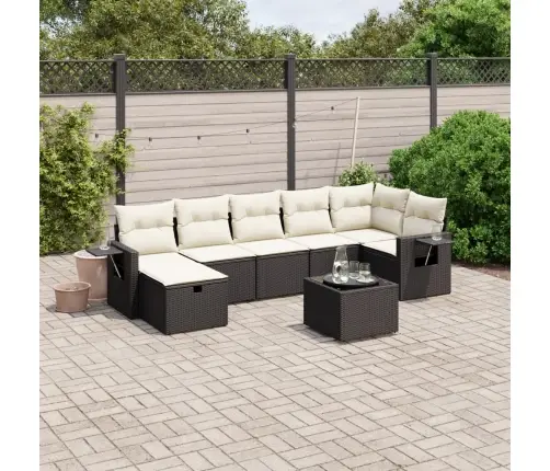 8-Osaline Aiadiivani Komplekt Patjadega, Must, Polürotang