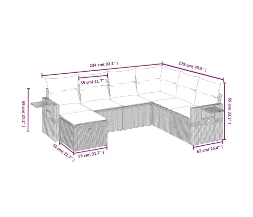 7-Osaline Aiadiivani Komplekt Patjadega, Beežid Toonid