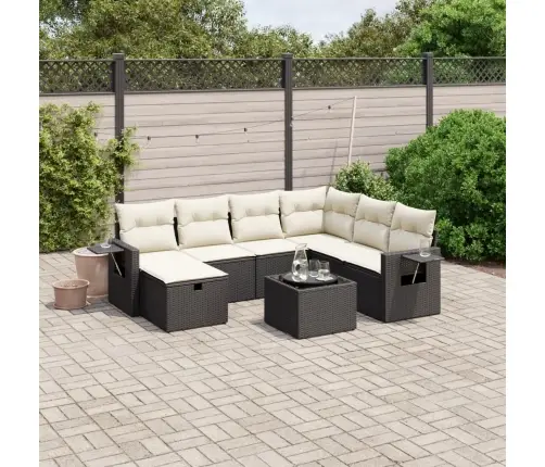 8-Osaline Aiadiivani Komplekt Patjadega, Must, Polürotang