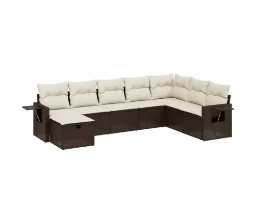 8-Osaline Aiadiivani Komplekt Patjadega, Pruun, Polürotang