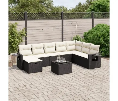 9-Osaline Aiadiivani Komplekt Patjadega, Must, Polürotang