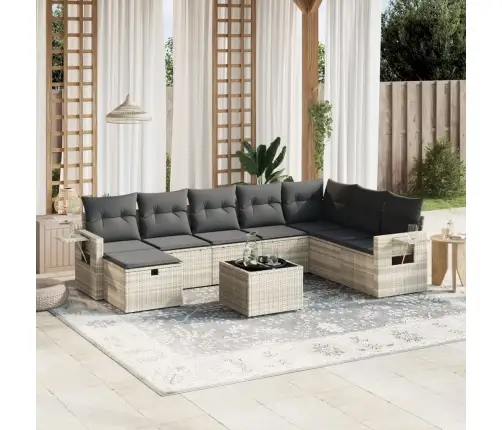 9-Osaline Aiadiivani Komplekt Patjadega, Helehall, Polürotang