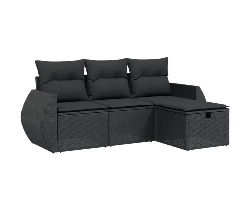 4-Daļīgs Dārza Dīvāna Komplekts Ar Matračiem, Pe Rotangpalma Vidaxl