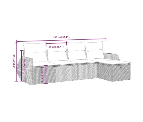 5-Osaline Aiadiivani Komplekt Patjadega, Beež, Polürotang
