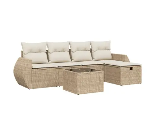 6-Osaline Aiadiivani Komplekt Patjadega, Beež, Polürotang