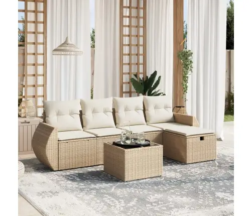 6-Osaline Aiadiivani Komplekt Patjadega, Beež, Polürotang