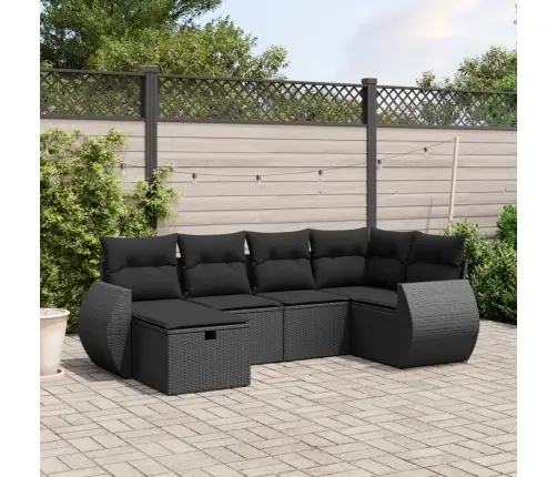 6-Osaline Aiadiivani Komplekt Patjadega, Must, Polürotang