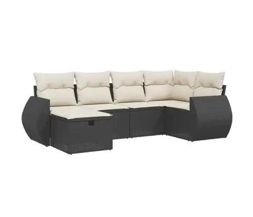 6-Daļīgs Dārza Dīvāna Komplekts, Matrači, Melna Pe Rotanpalma Vidaxl