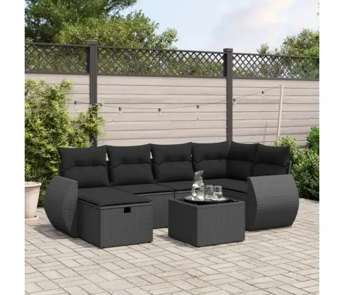 7-Osaline Aiadiivani Komplekt Patjadega, Must, Polürotang