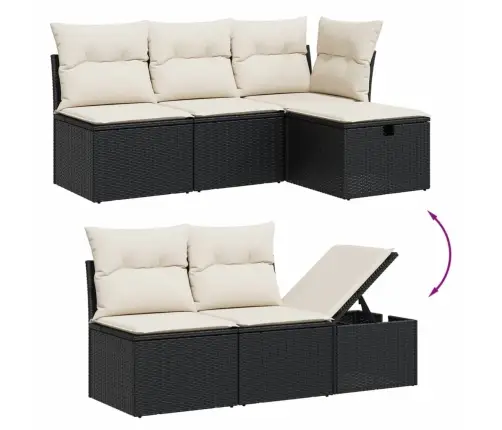 7-Osaline Aiadiivani Komplekt Patjadega, Must, Polürotang