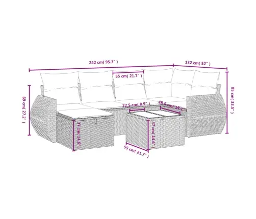 7-Osaline Aiadiivani Komplekt Patjadega, Must, Polürotang