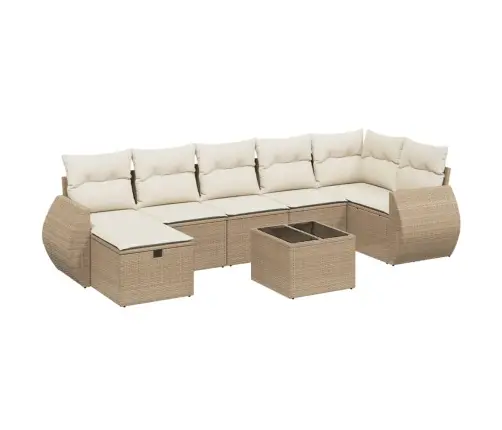 8-Osaline Aiadiivani Komplekt Patjadega, Beež, Polürotang