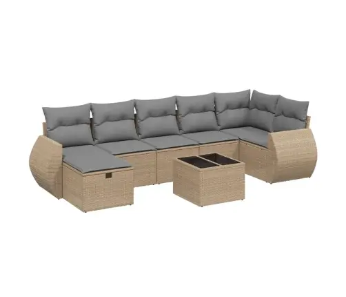 8-Osaline Aiadiivani Komplekt Patjadega, Beež, Polürotang