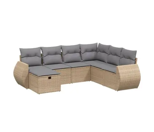 7-Daļīgs Dārza Dīvāna Komplekts Ar Matračiem,Pe Rotangpalma Vidaxl