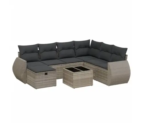 8-Osaline Aiadiivani Komplekt Patjadega, Helehall, Polürotang