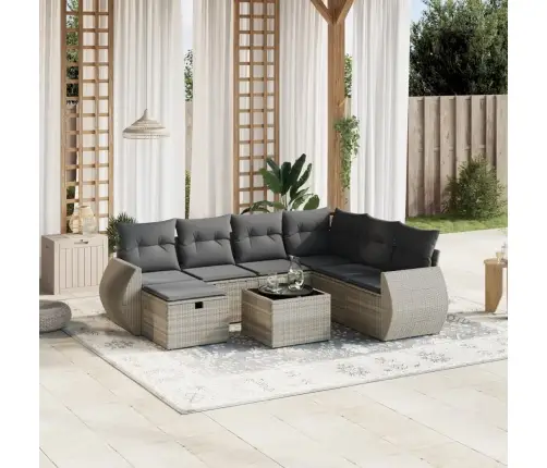 8-Osaline Aiadiivani Komplekt Patjadega, Helehall, Polürotang