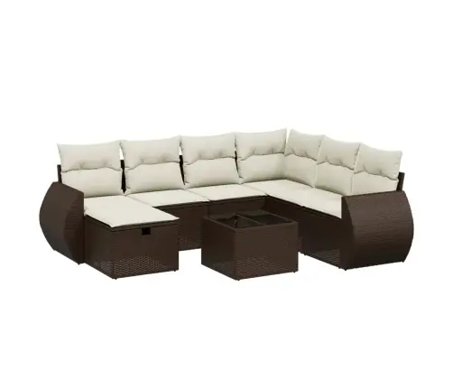 8-Osaline Aiadiivani Komplekt Patjadega, Pruun, Polürotang