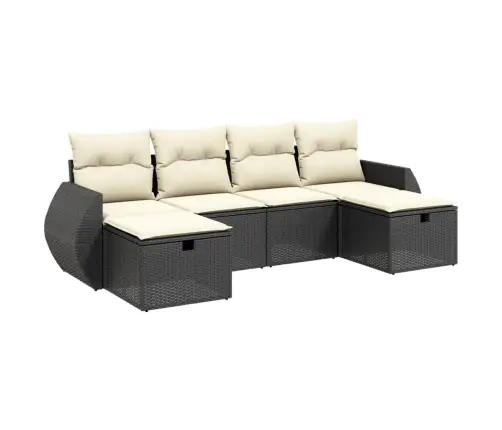 6-Osaline Aiadiivani Komplekt Patjadega, Must, Polürotang