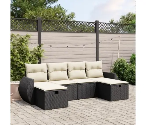 6-Osaline Aiadiivani Komplekt Patjadega, Must, Polürotang