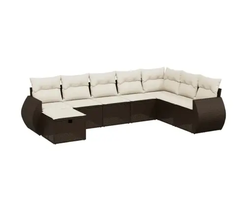 8-Osaline Aiadiivani Komplekt Patjadega, Pruun, Polürotang