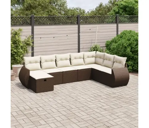 8-Osaline Aiadiivani Komplekt Patjadega, Pruun, Polürotang